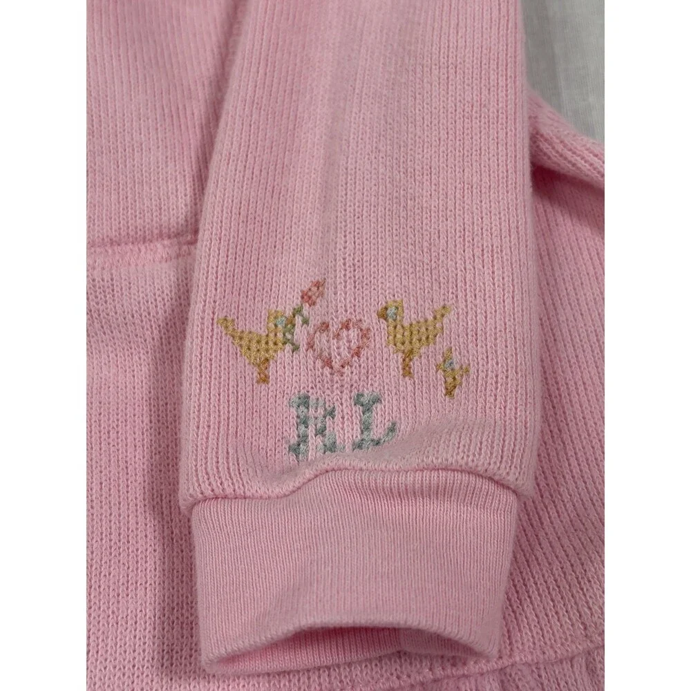 Ralph Lauren Pink Baby Girl Sweater With  Embroidered Detail Size 3-6 Months